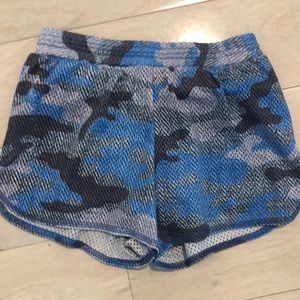 Terez camo running shorts, bike short inside. M.